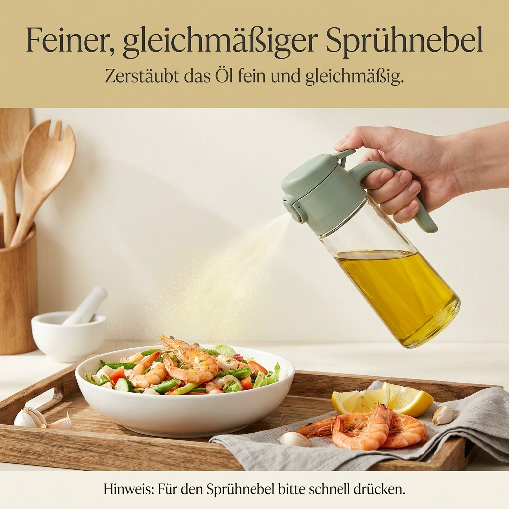 Feiner, gleichmäßiger Sprühnebel