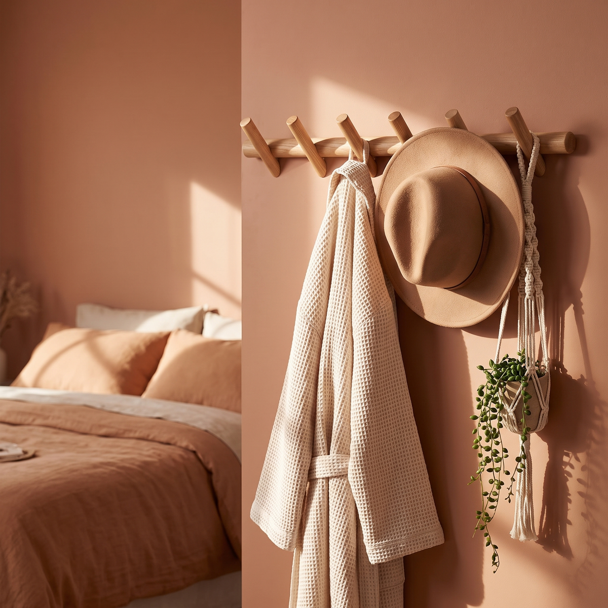 Maeve Wandhalterung Eiche im Schlafzimmer
