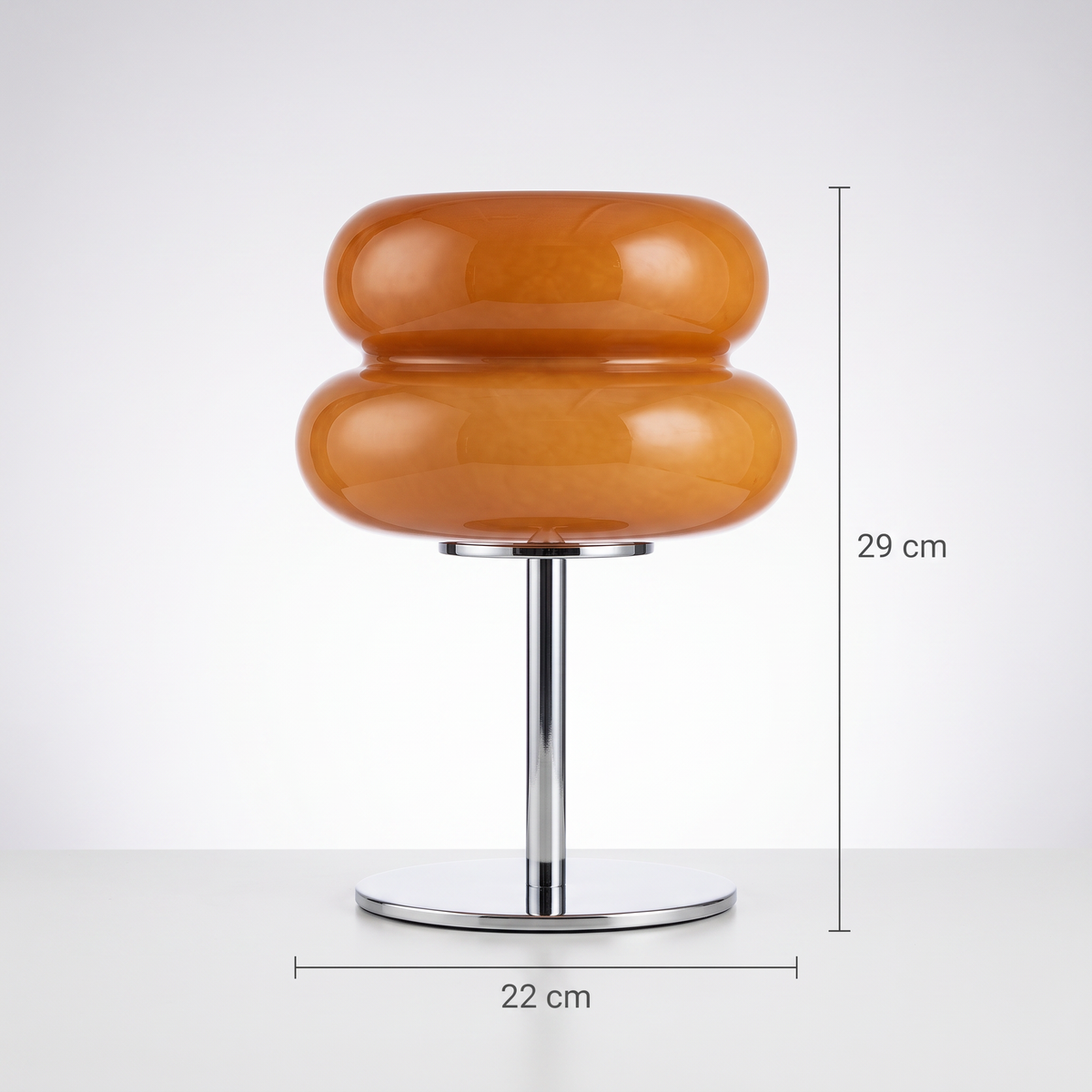 Italienische Designer-Glastischlampe – Maße 22 cm x 29 cm