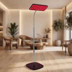 Nuvelo Rotlichttherapie Standleuchte 660nm 850nm mit 126 LEDs im Wohnzimmer