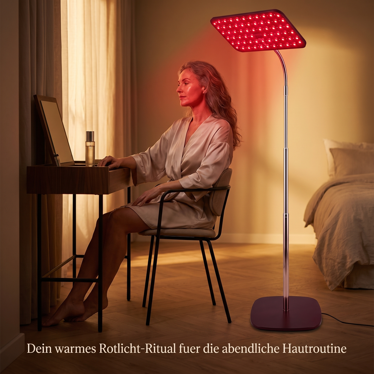 Nuvelo Rotlichttherapie Standleuchte Rotlicht-Ritual fuer die abendliche Hautroutine