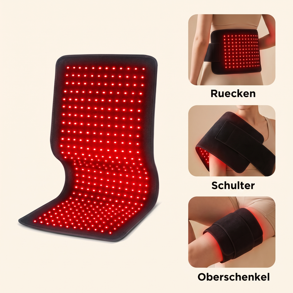 Nuvelo Rotlicht-Waermematte Anwendungsbereiche Ruecken Schulter Oberschenkel