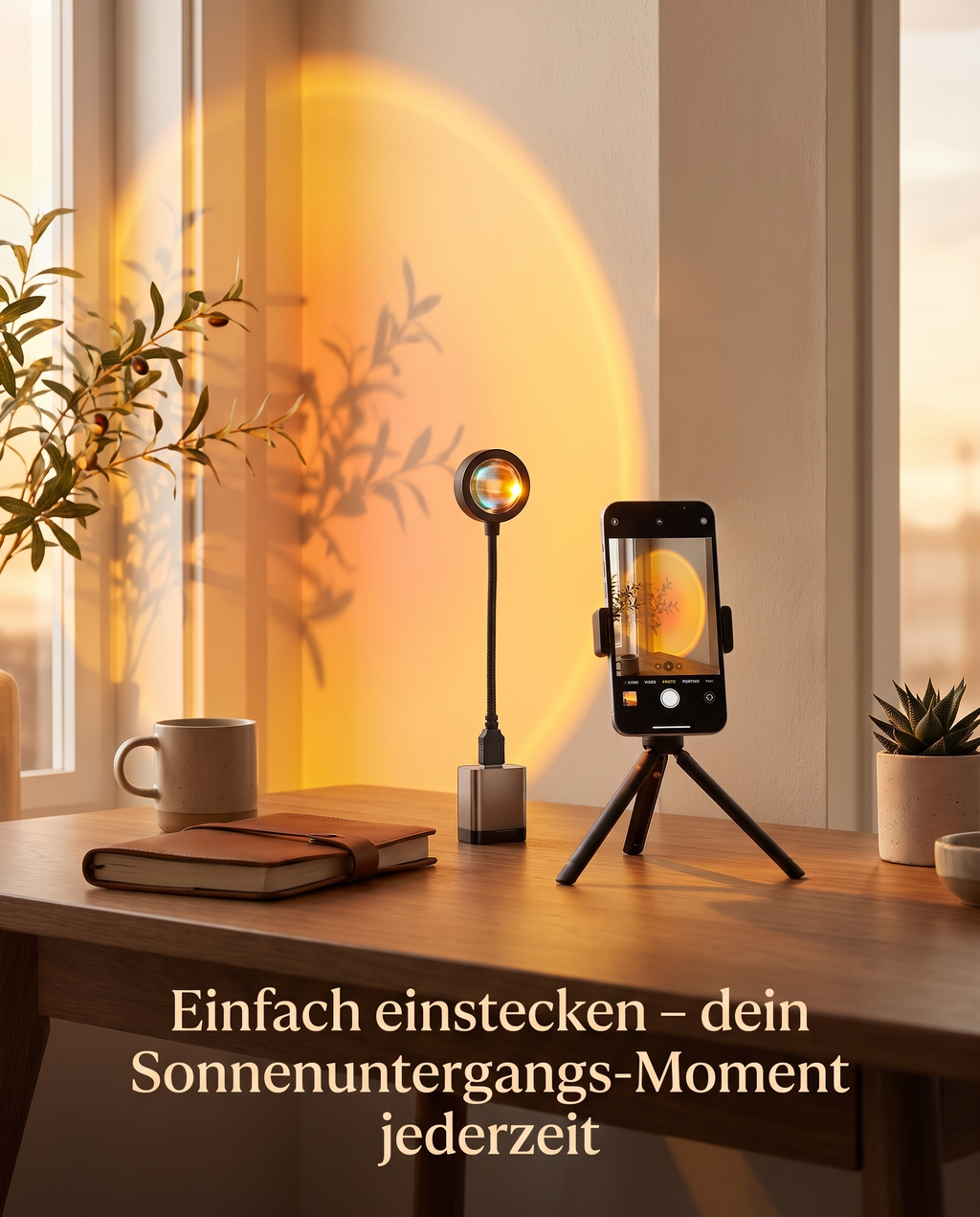 Sonnenuntergangslampe USB Stromversorgung einfach einstecken
