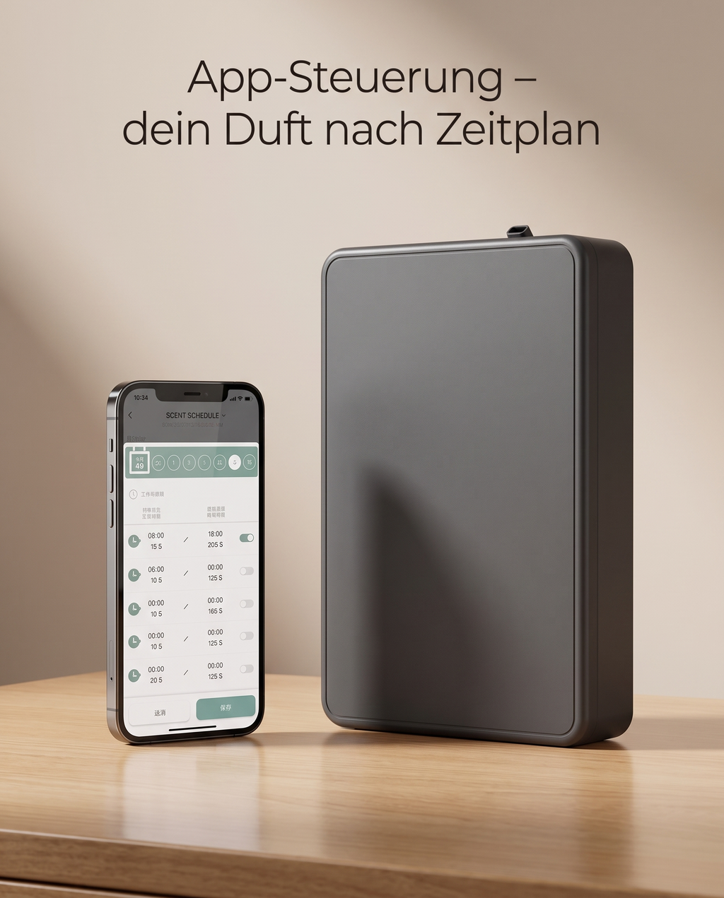 App-Steuerung Duft nach Zeitplan