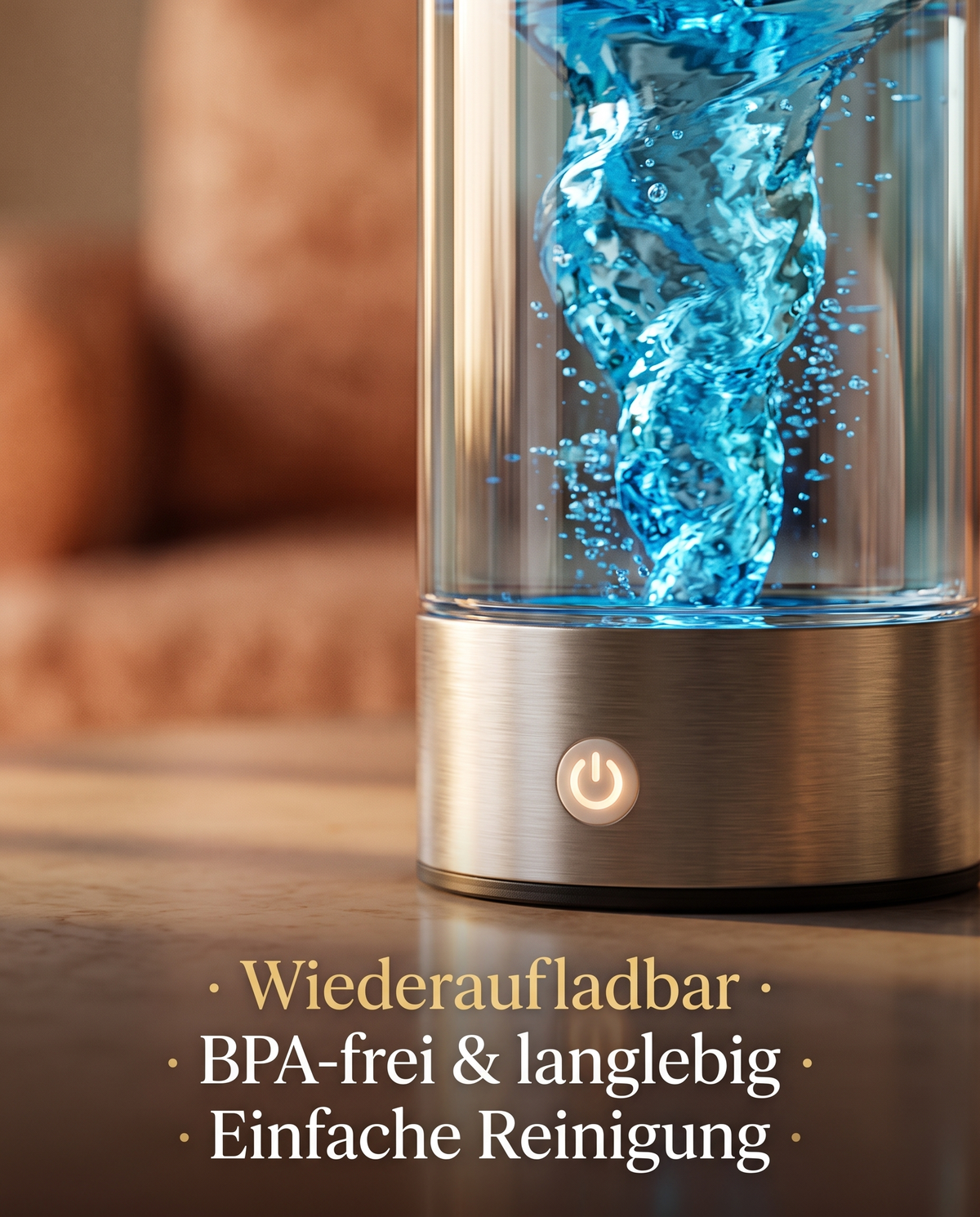 Wiederaufladbar, BPA-frei, einfache Reinigung