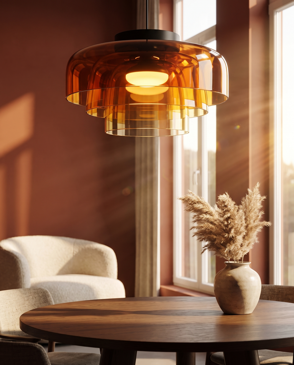 Deckenleuchte aus Rauchglas mit integriertem LED, dimmbar, im minimalistischen Stil