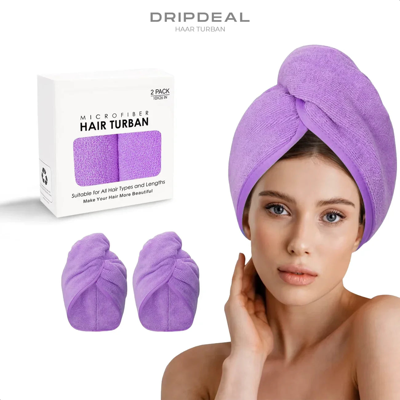 Mikrofaser Haarturban 2er Set
