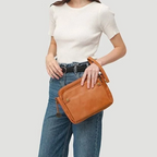 Dreilagige Leder Umhängetasche & Clutch