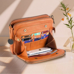 Dreilagige Leder Umhängetasche & Clutch