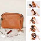 Dreilagige Leder Umhängetasche & Clutch