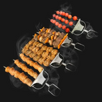 Dreizack Grillspieß Set Edelstahl