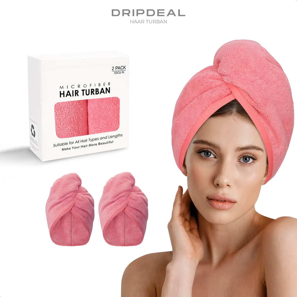 Mikrofaser Haarturban 2er Set