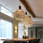 Handgefertigte Holz-Hängeleuchte – Natürliche Skandinavische Pendelleuchte aus Massivholz für Esszimmer, Küche & Wohnzimmer, höhenverstellbar