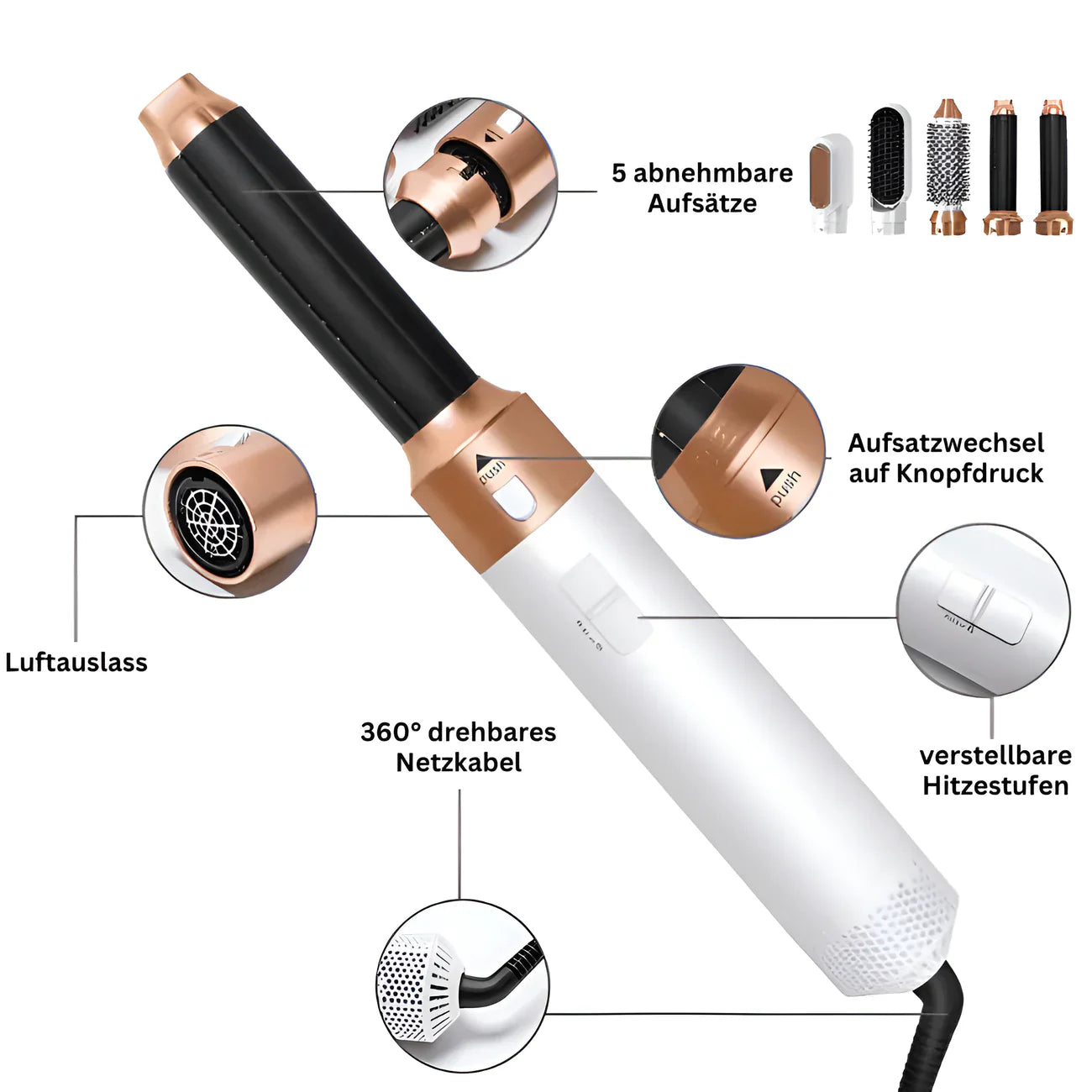 5-in-1 Hairstyler mit Coanda Effekt