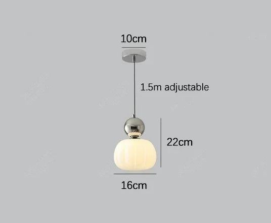 Nordische Kürbis-Hängeleuchte – Moderne LED-Pendelleuchte aus Glas mit 1 oder 3 Köpfen für Schlafzimmer, Esszimmer & Wohnzimmer, höhenverstellbar