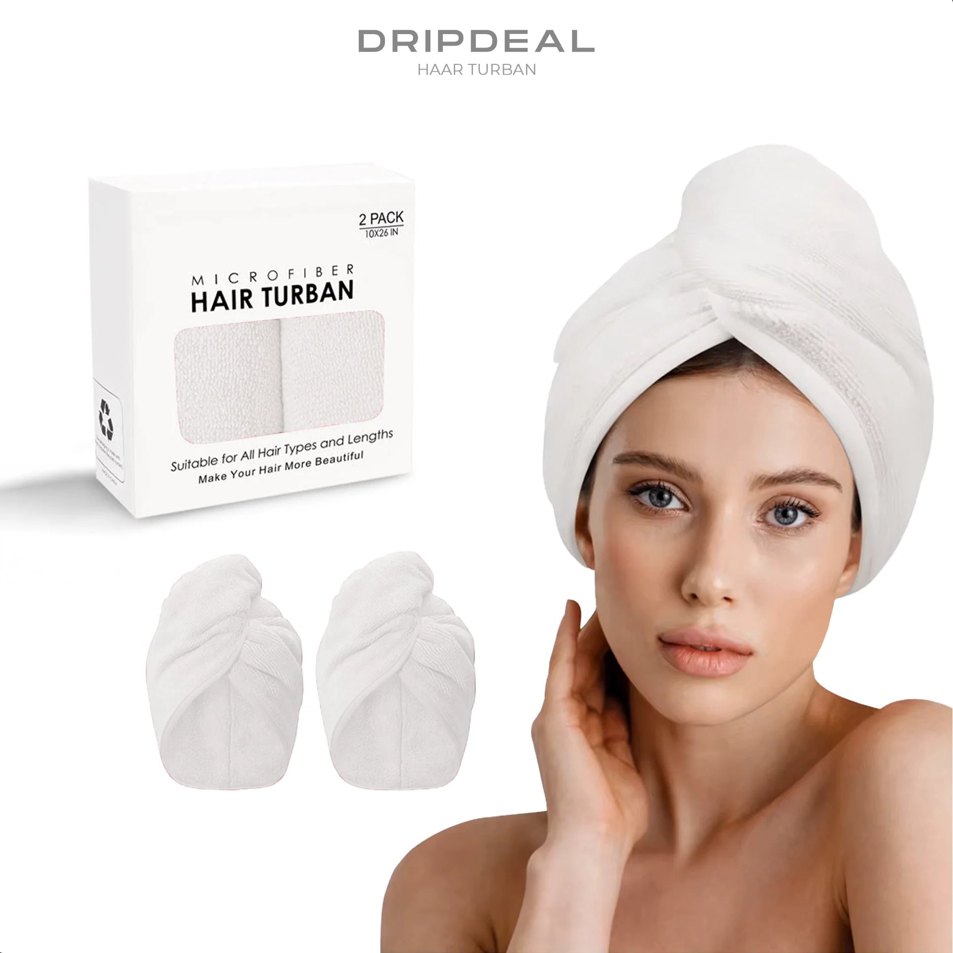 Mikrofaser Haarturban 2er Set